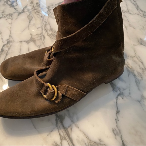 Yves Saint Laurent Brown Suede Boots - Picture 4 of 11